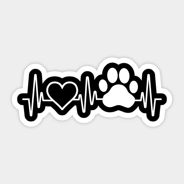 Paw Tshirt Ladies Heartbeat Sticker by avshirtnation